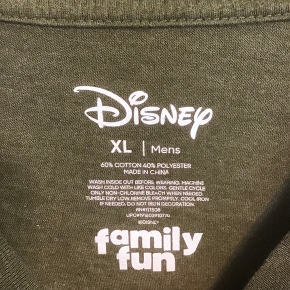 DISNEY Men’s Olive Green MICKEY MOUSE Mountain Trees Adventure T-Shirt XL - Picture 4 of 4